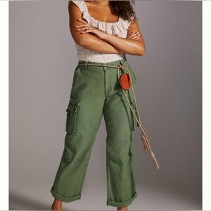 Anthropologie Pilcro Green Cargo Utility Pants